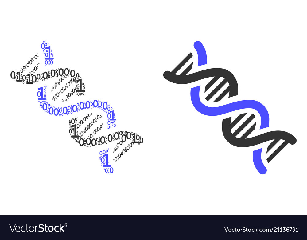 Dna spiral composition of binary digits Royalty Free Vector