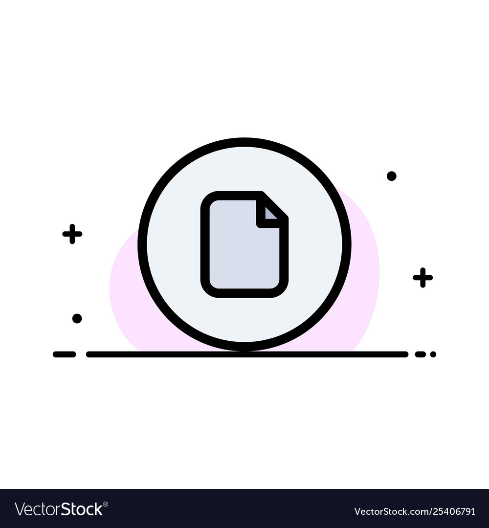 Document file basic ui business flat line filled vector image Document file basic ui business flat line filled