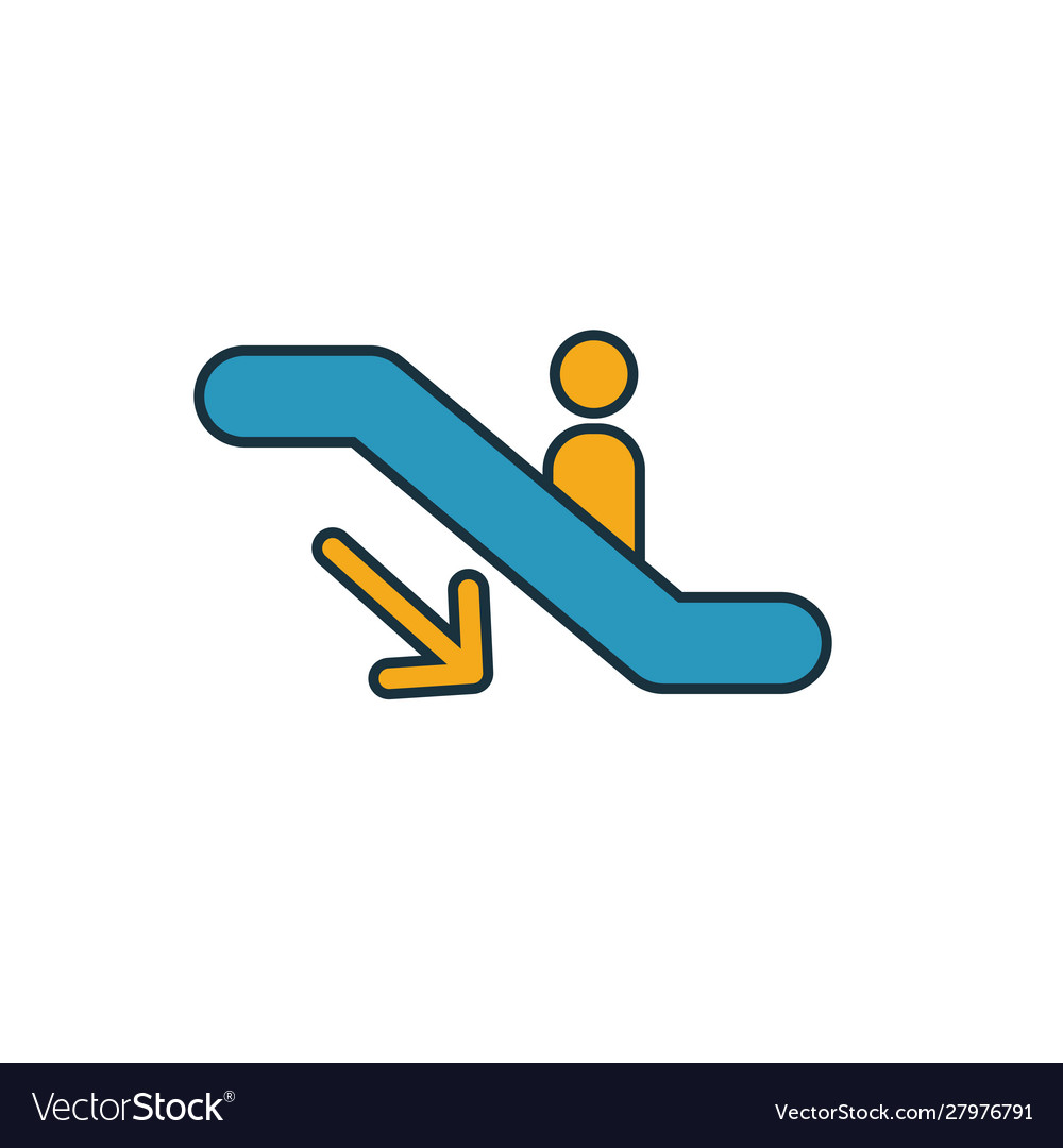 Escalator down icon simple element from shopping