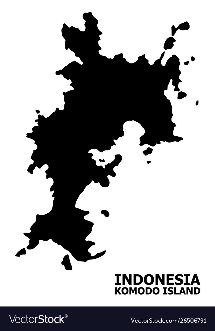 Flat map komodo island with name