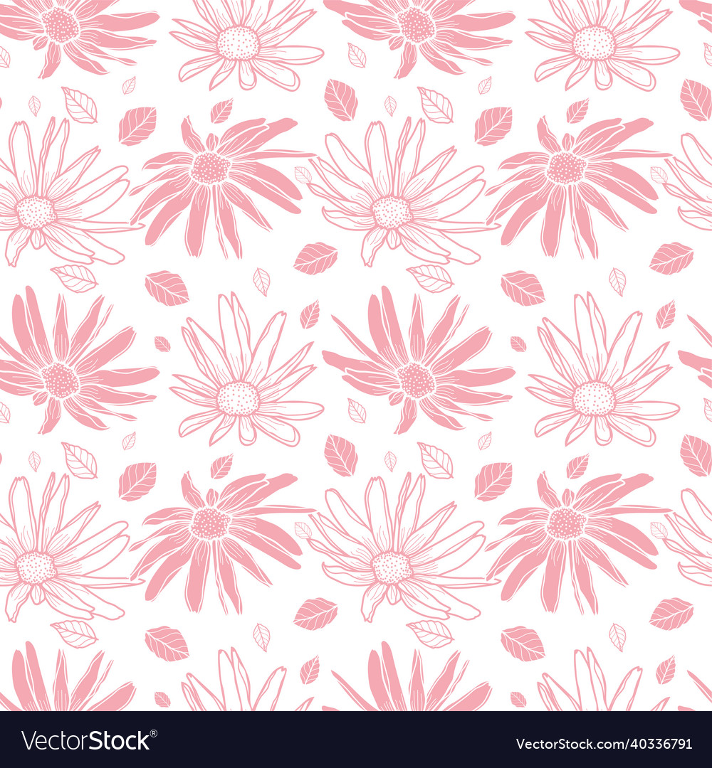 Floral seamless pattern design pastel pink color Vector Image