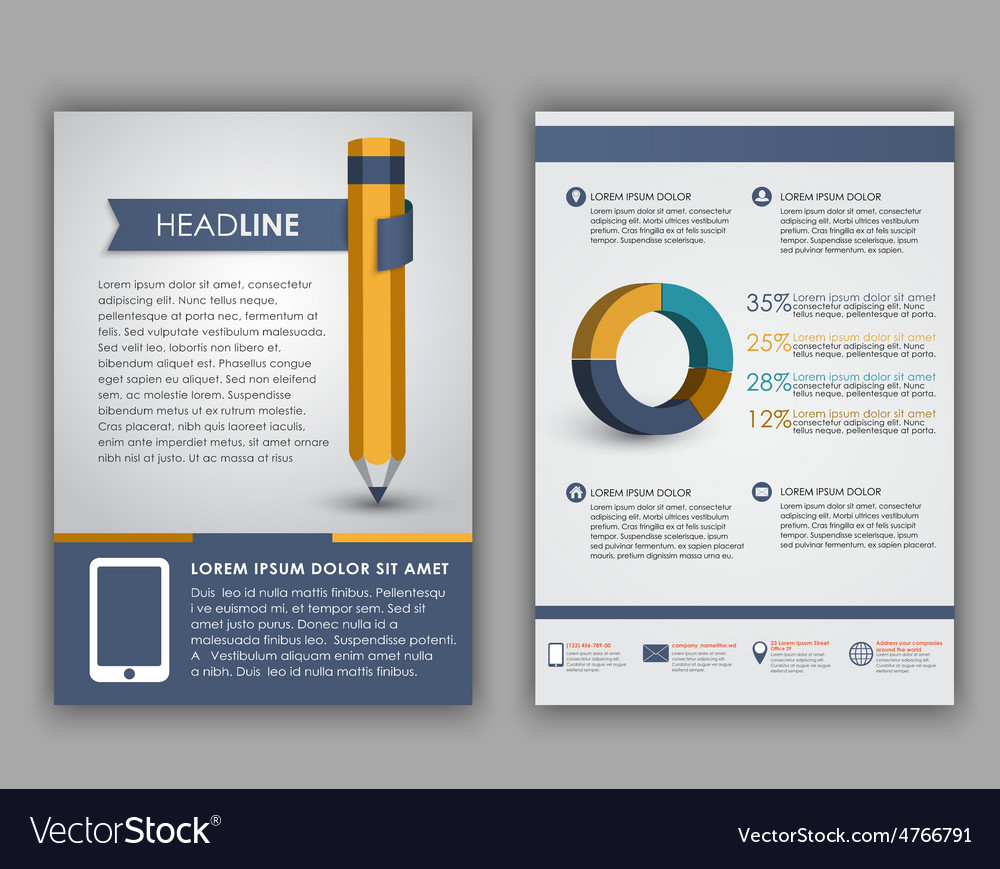 Flyer design with elements of infographics Vector Image