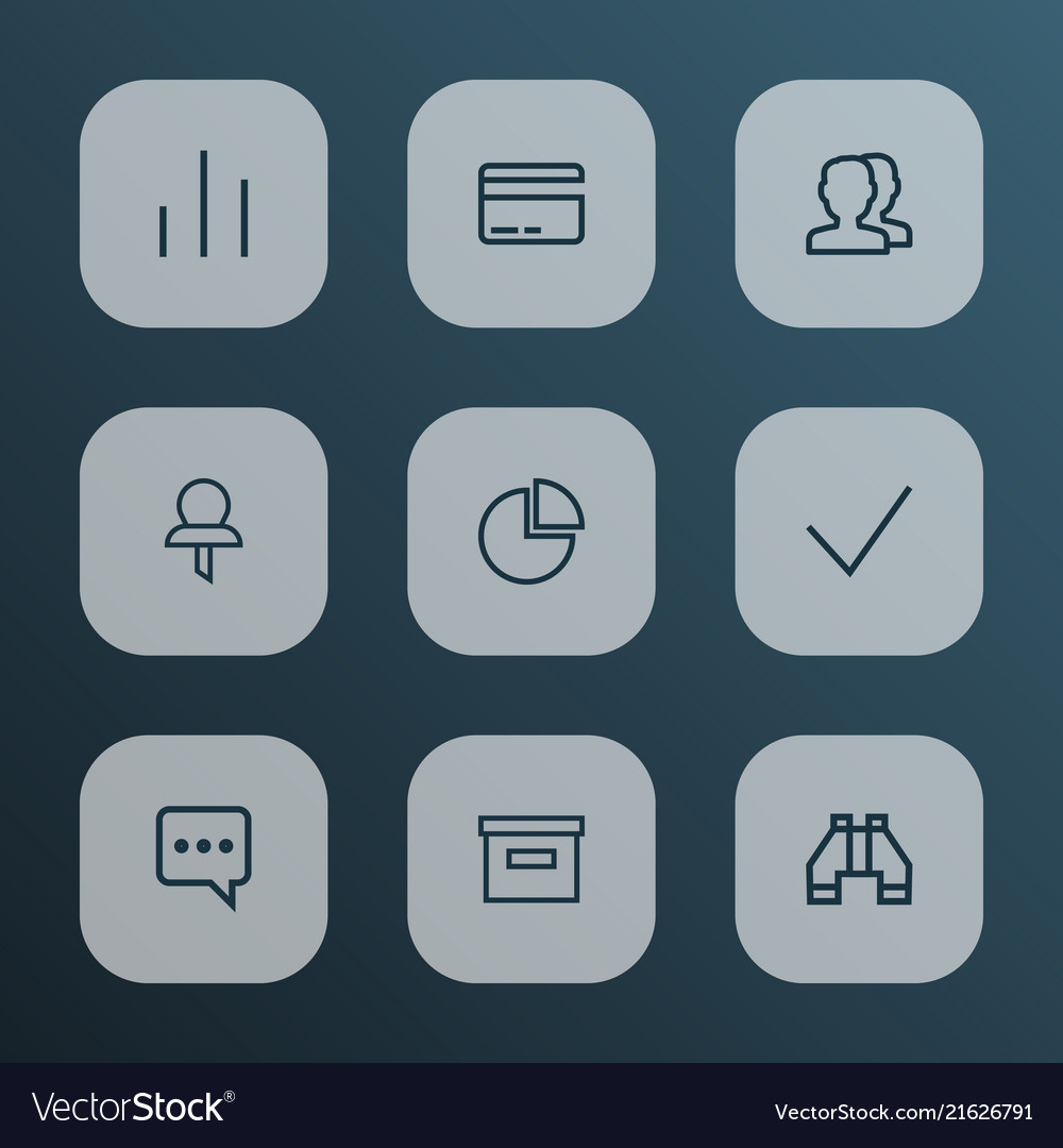 Interface icons line style set with column vector image Interface icons line style set with column