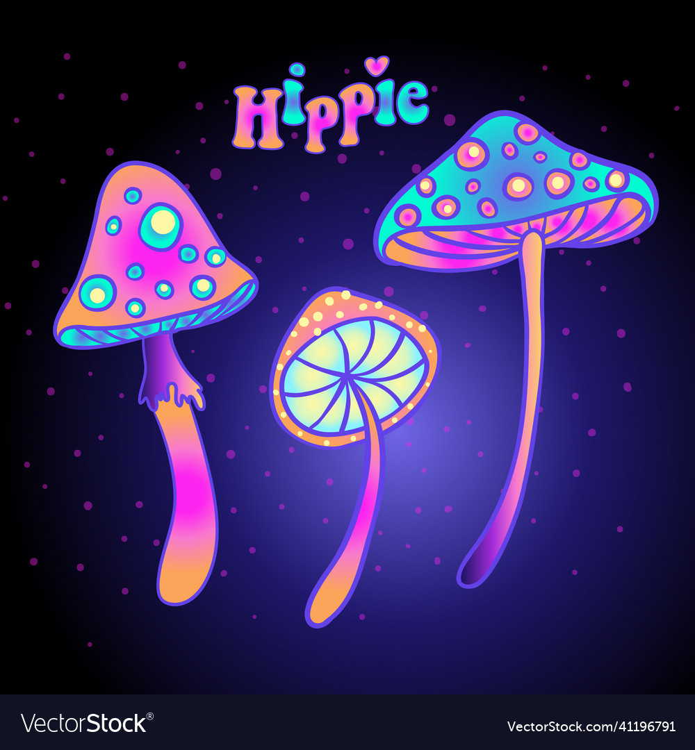 Magic mushrooms psychedelic hallucination Vector Image