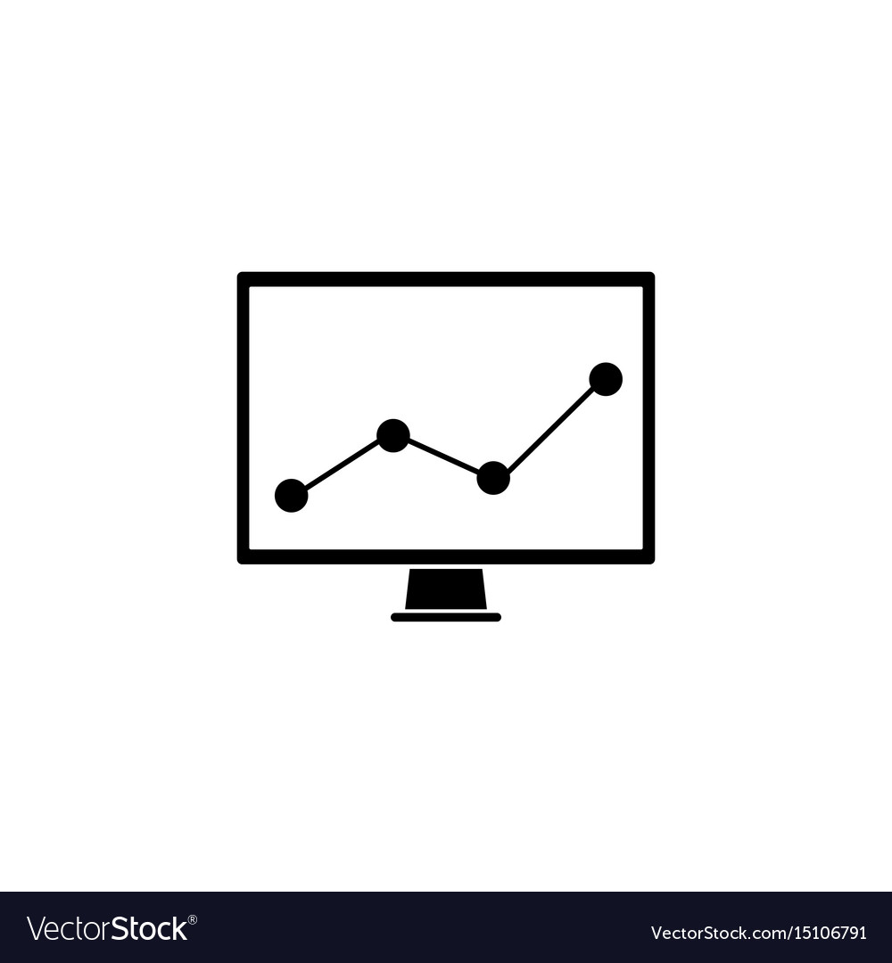 Market monitoring solid icon computer analysis
