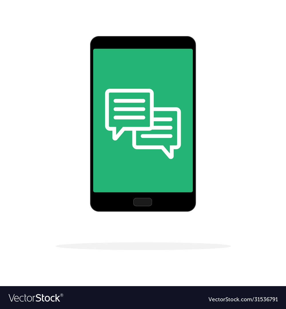 Mobile phone chat message notifications isolated vector image Mobile phone chat message notifications isolated