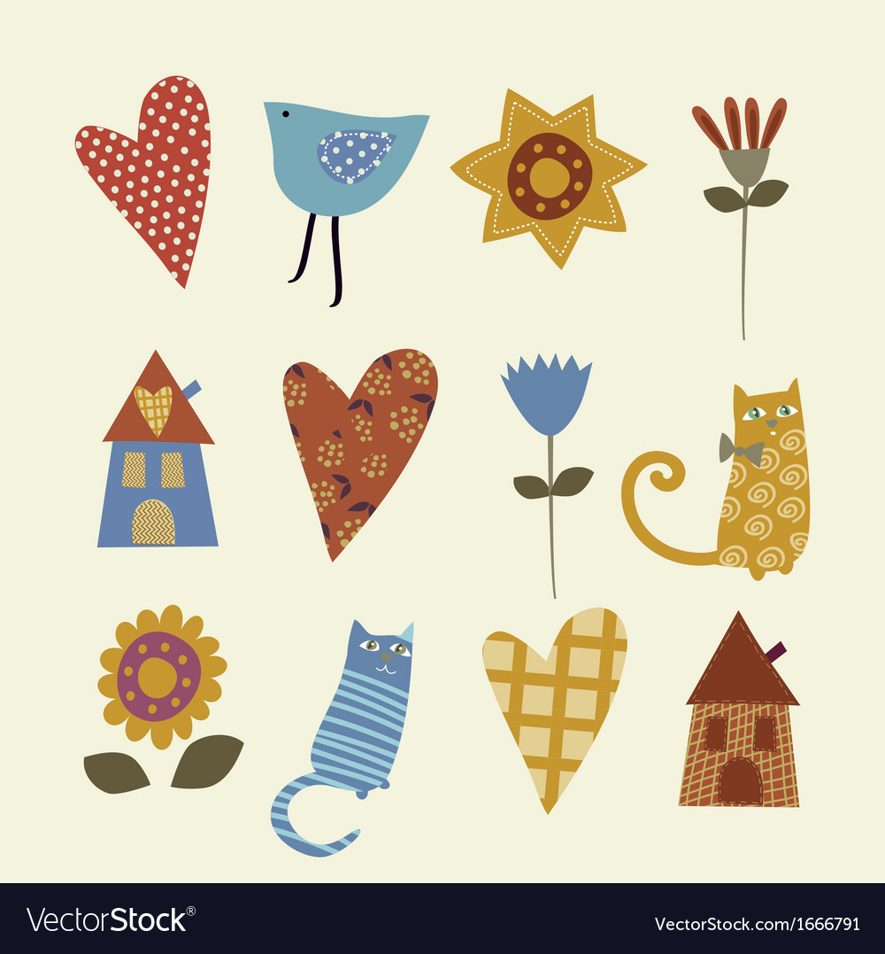 Patchwork-Set von Zeichen