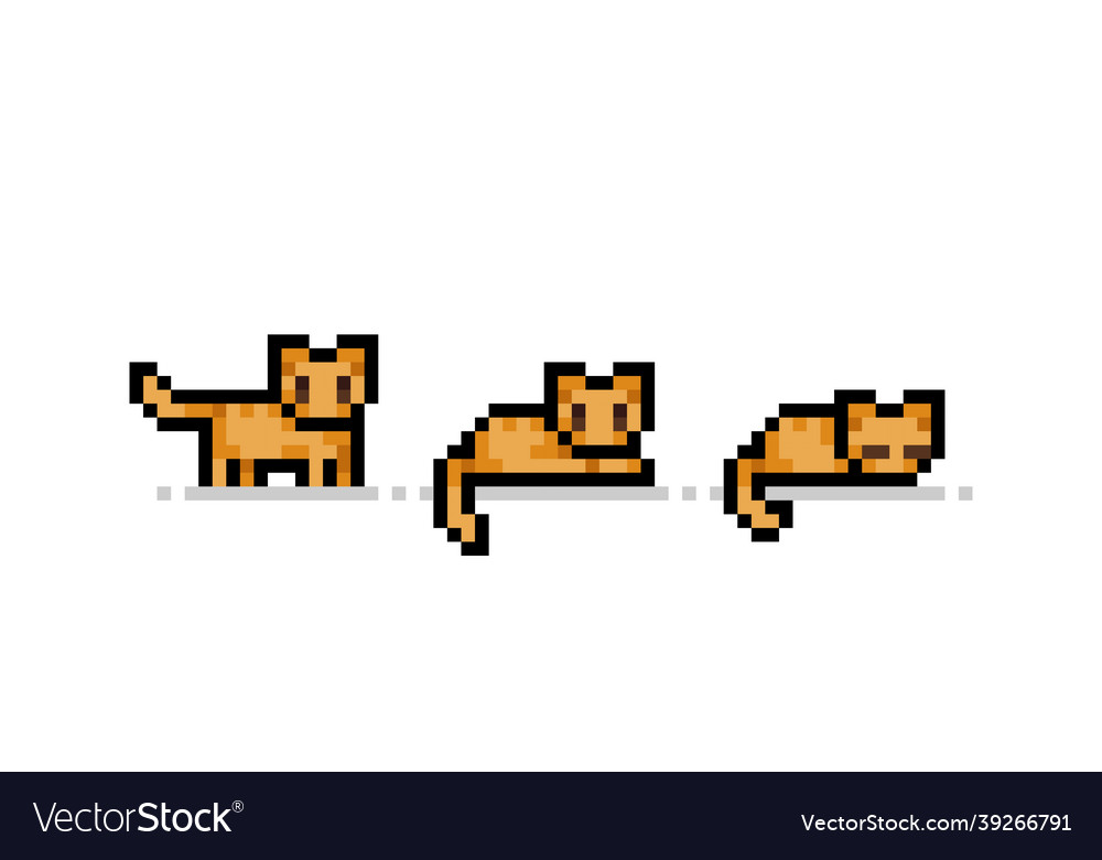 Pixel cat image for 8 bit game