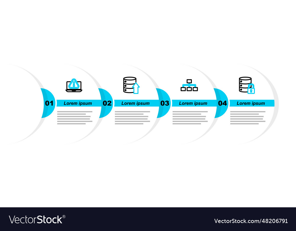 Set line server security with lock hierarchy vector image Set line server security with lock hierarchy