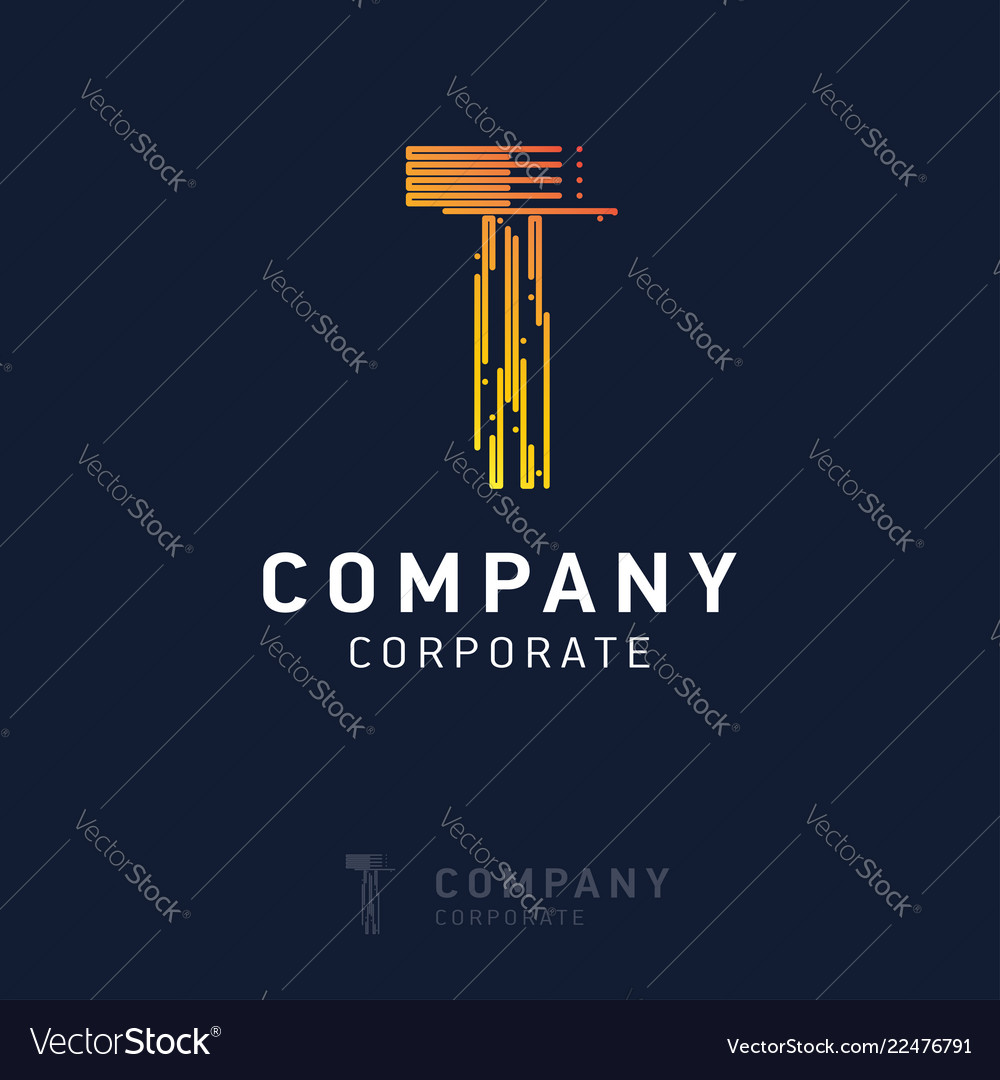 T company logo design with visiting card