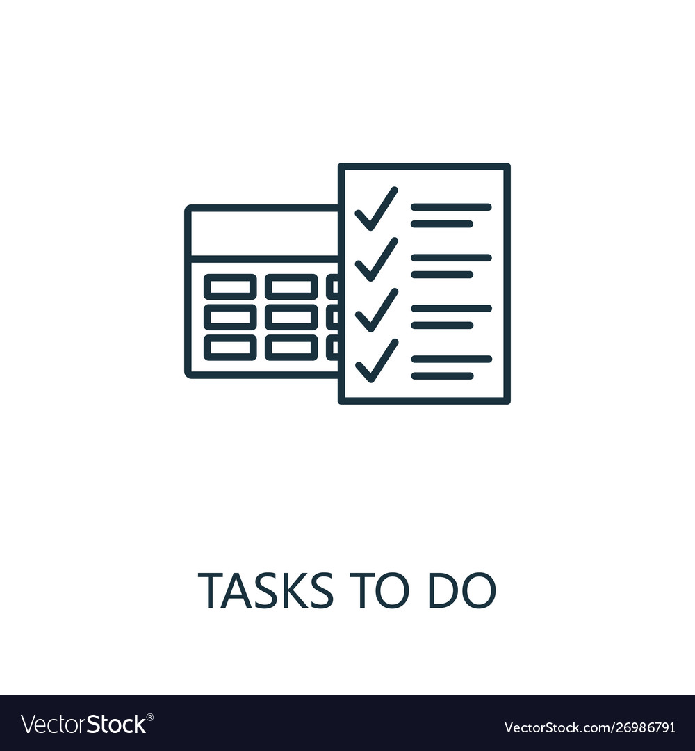 Tasks to do outline icon thin line concept