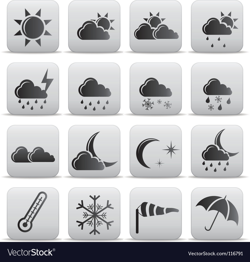 Weather icons grey buttons