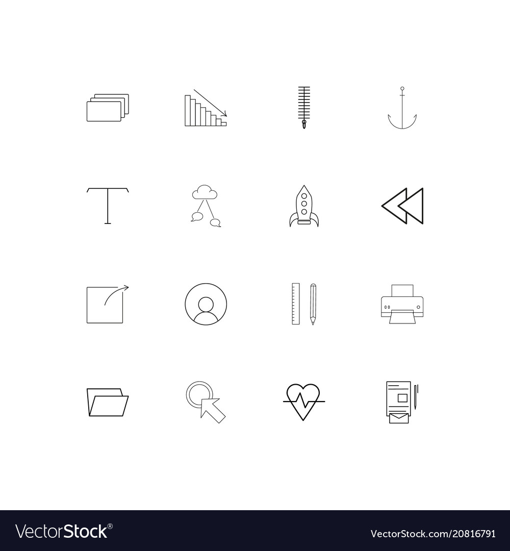 Web linear thin icons set outlined simple