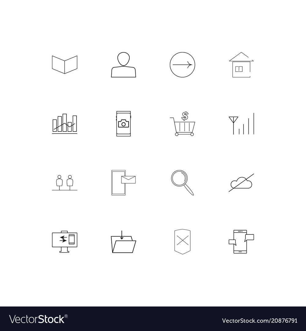 Web linear thin icons set outlined simple