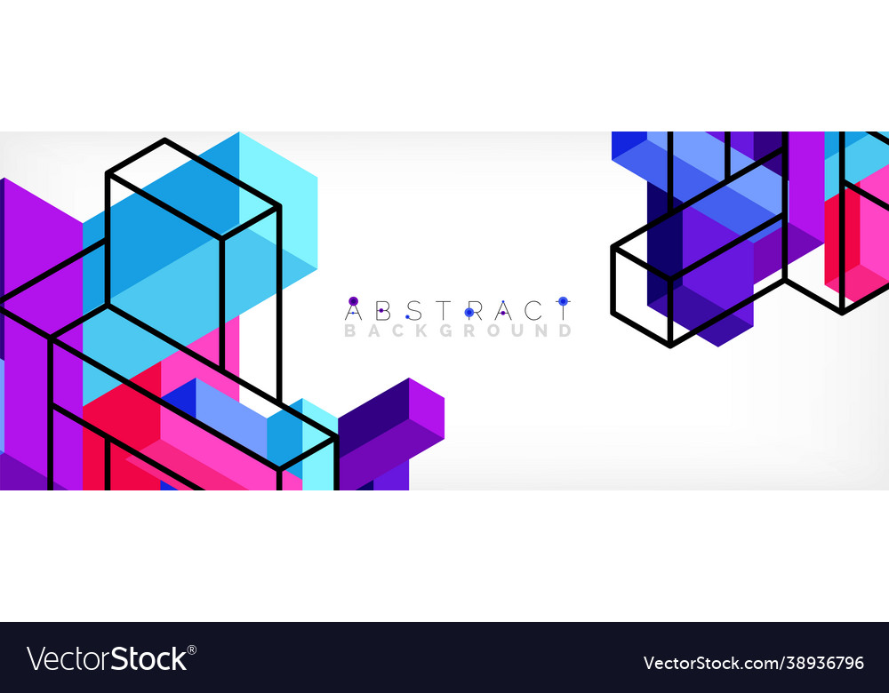 Abstract background 3d cubes cubic elements vector image Abstract background 3d cubes cubic elements