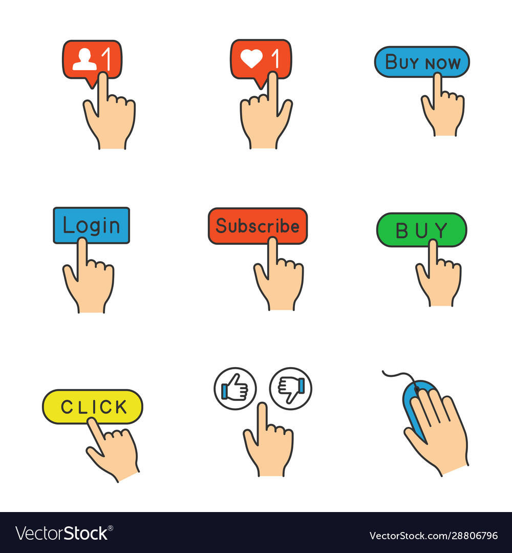 App buttons color icons set vector image App buttons color icons set