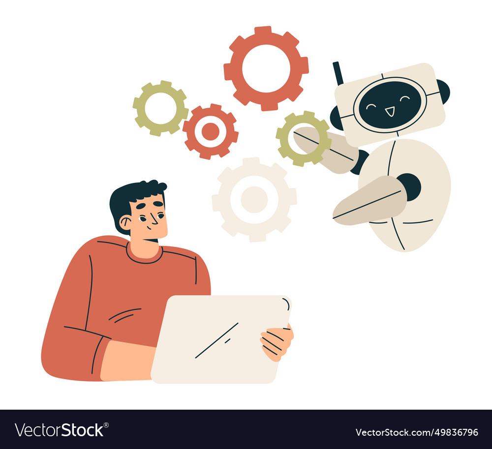 Artificial intelligence with man character Vector Image Artificial intelligence with man character