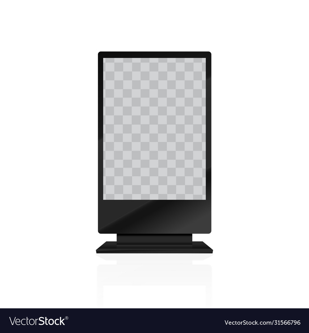 Blank promo stand with transparent lcd screen vector image Blank promo stand with transparent lcd screen