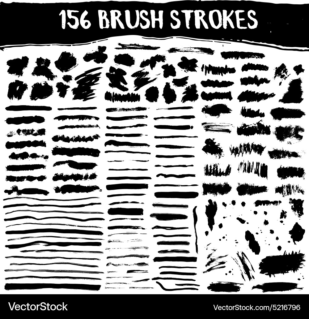 Brush strokes set Royalty Free Vector Image - VectorStock