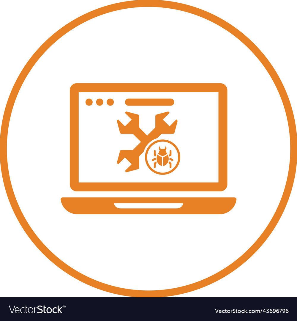 Bug fixing fix virus icon orange color eps