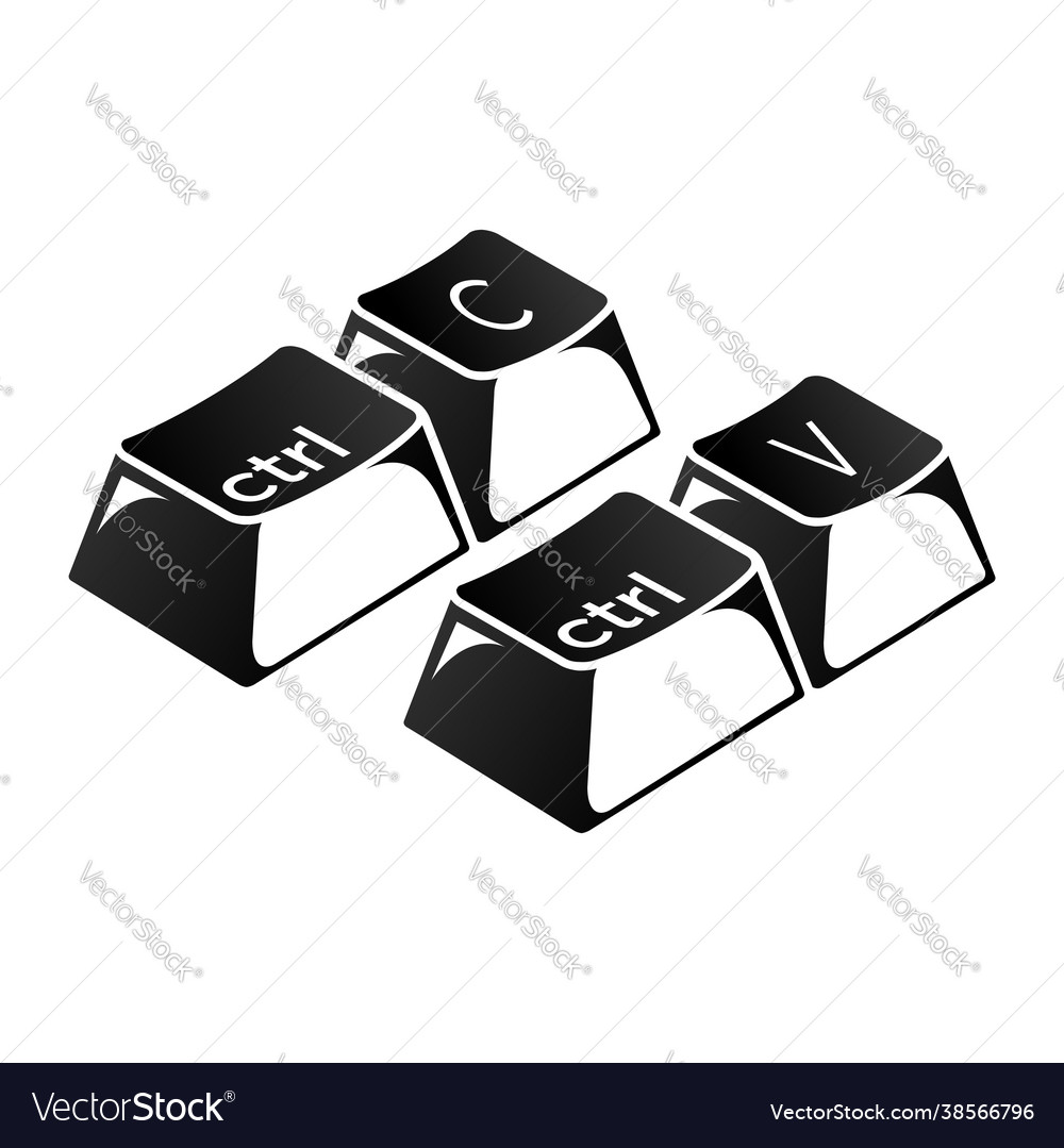 Ctrl c v keys on keyboard copy and paste vector image Ctrl c v keys on keyboard copy and paste