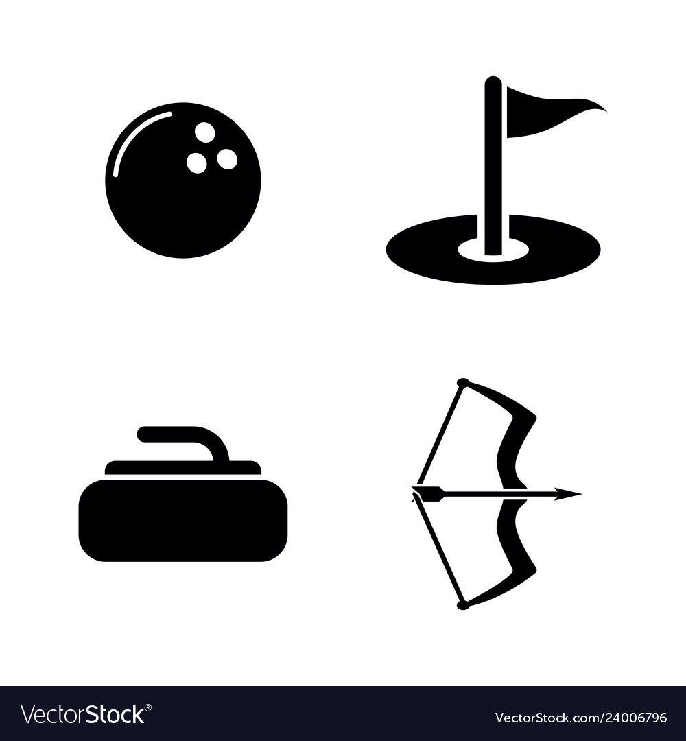 Different active sports simple related icons