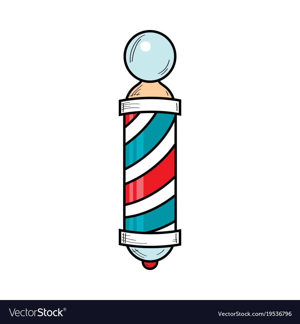 Drawing of barber pole sign used by Vector Image