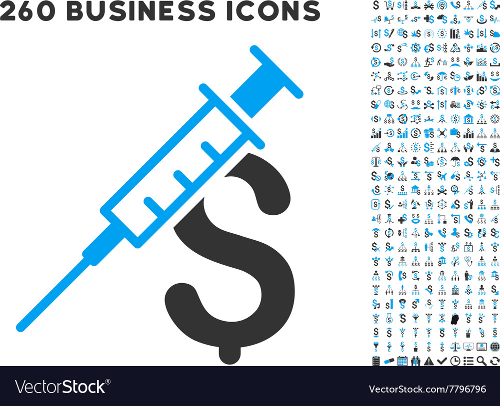 Drug business icon with flat set