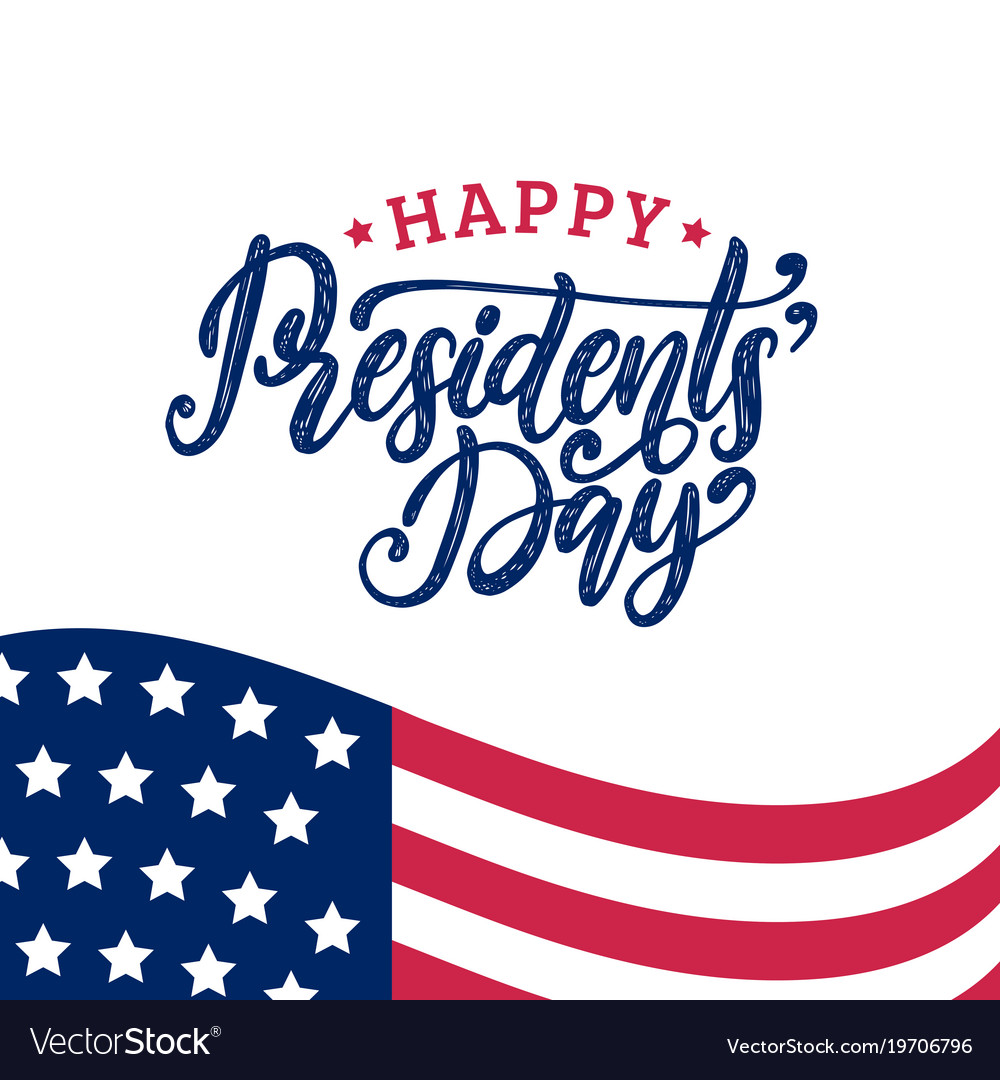 Happy presidents day handwritten phrase Royalty Free Vector