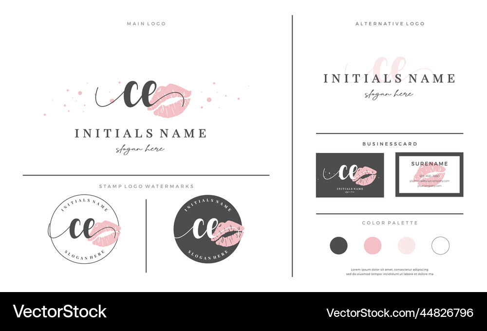 Letter ce c e initial handwriting logo template – Royalty-Free Vector ...
