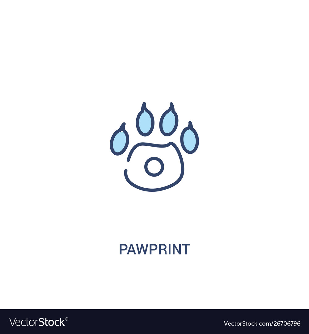 Pawprint concept 2 colored icon simple line