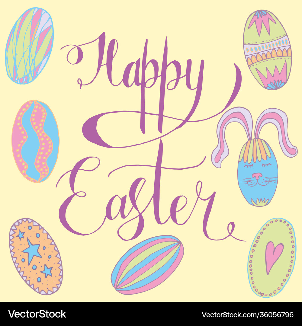 Set happy easter Royalty Free Vector Image - VectorStock