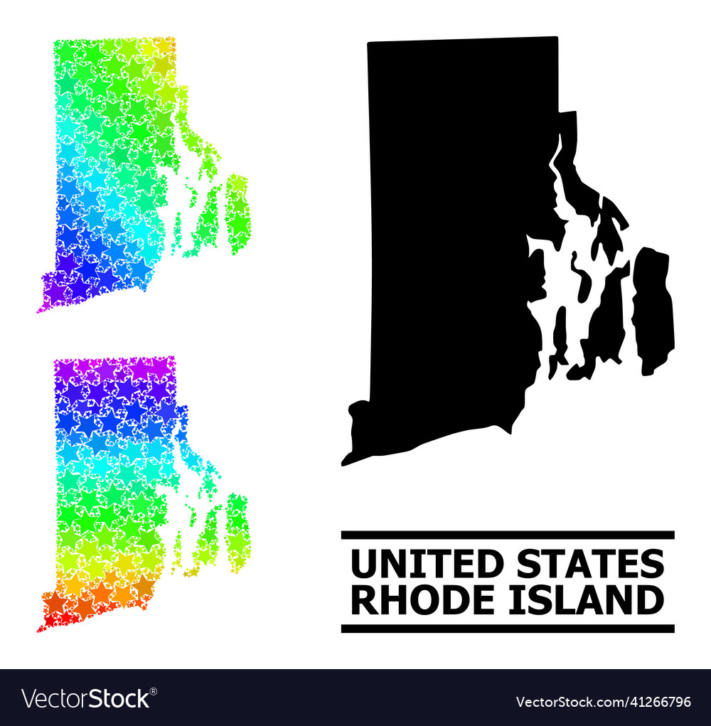 Spectrum gradient starred mosaic map of rhode