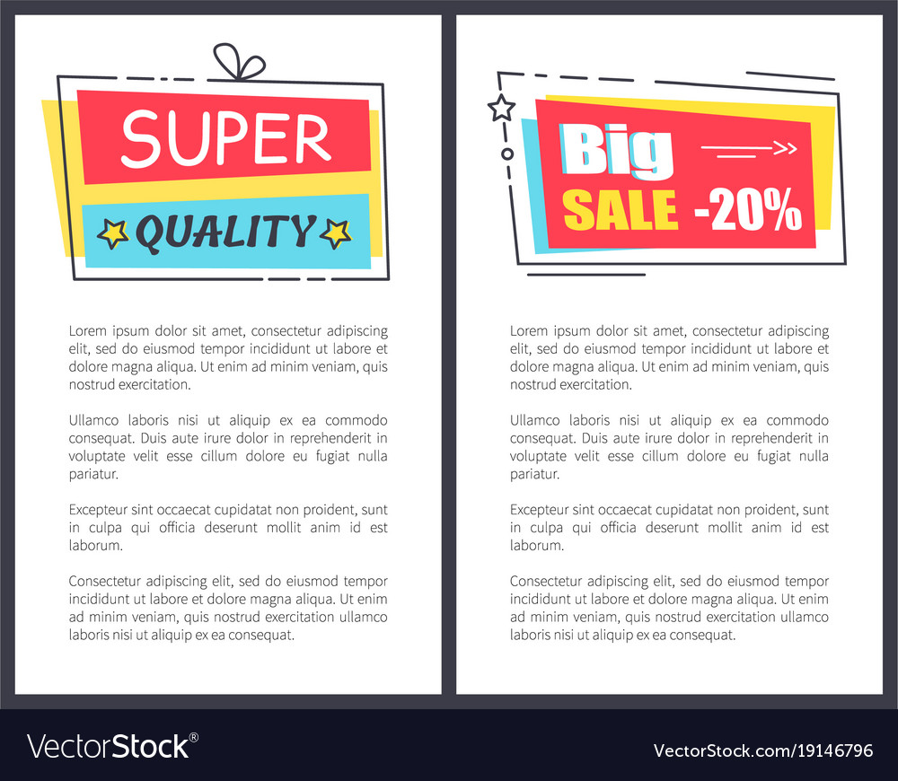 Super Quality Promo Sticker Frames On Poster Text Vector Image Sticker Frames On Poster Text Vector Image