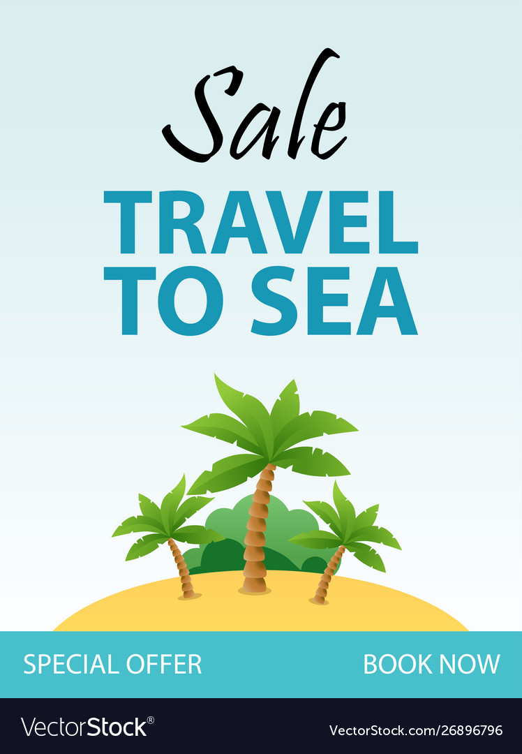 Travel to sea tropical vacation flyer template Vector Image With Regard To Vacation Flyer Template