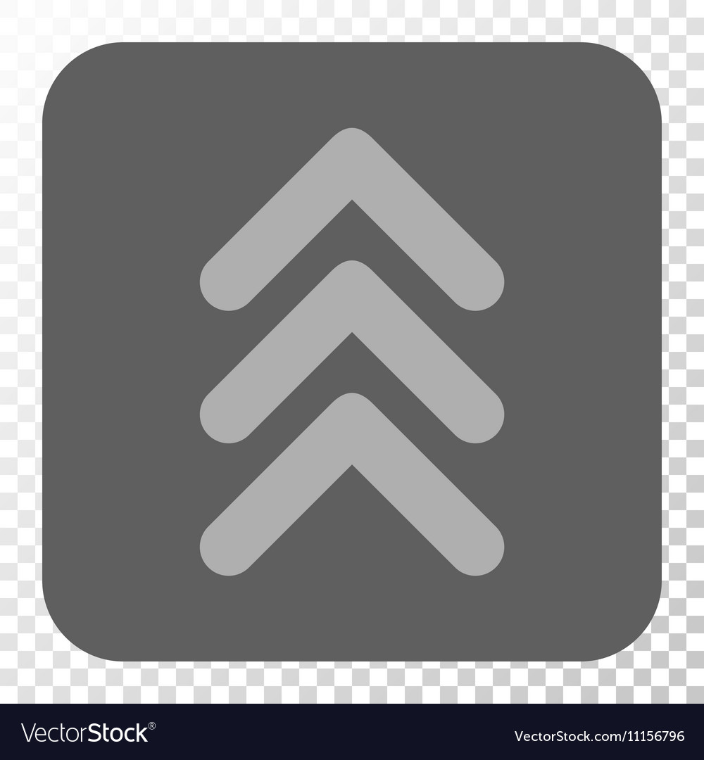 Triple arrowhead up rounded square button