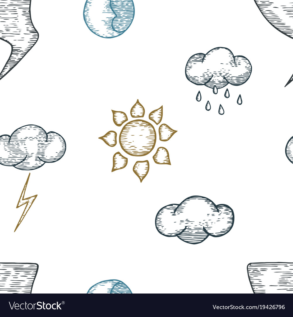 Weather seamless pattern background