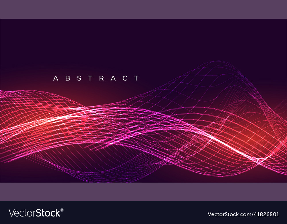 Abstract glowing wave lines red background