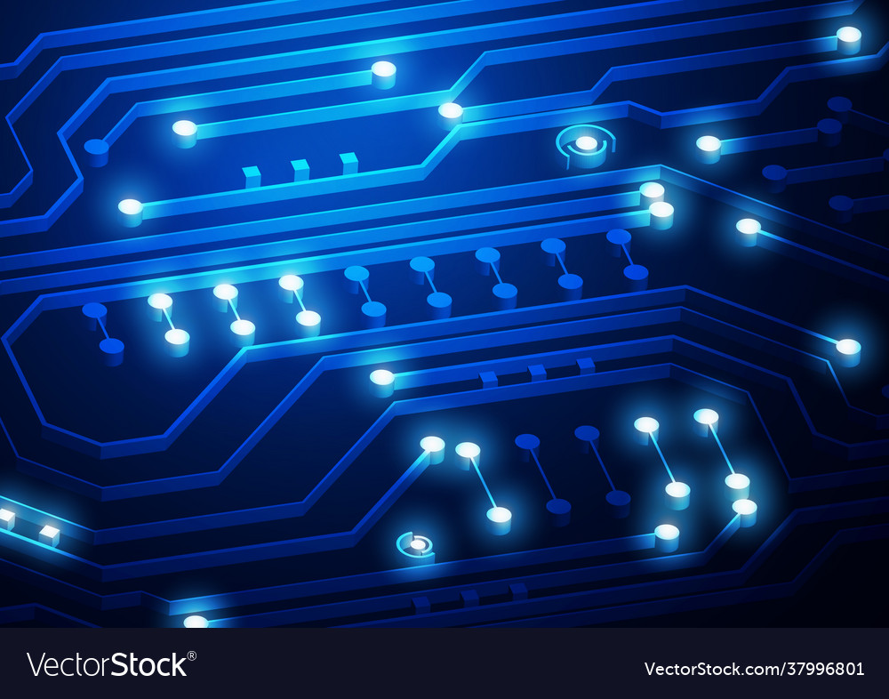Circuit technology background with hi-tech vector image Circuit technology background with hi-tech