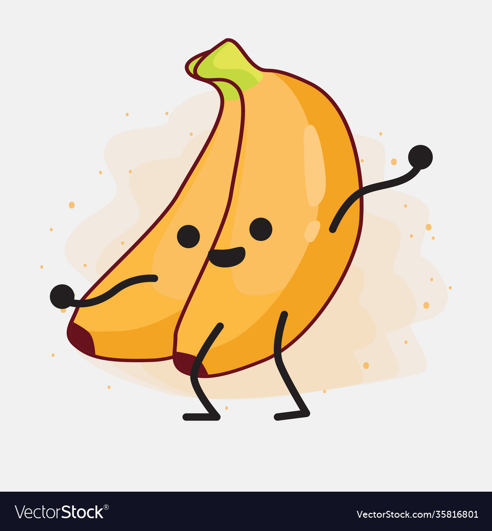 Cute banana fruit character