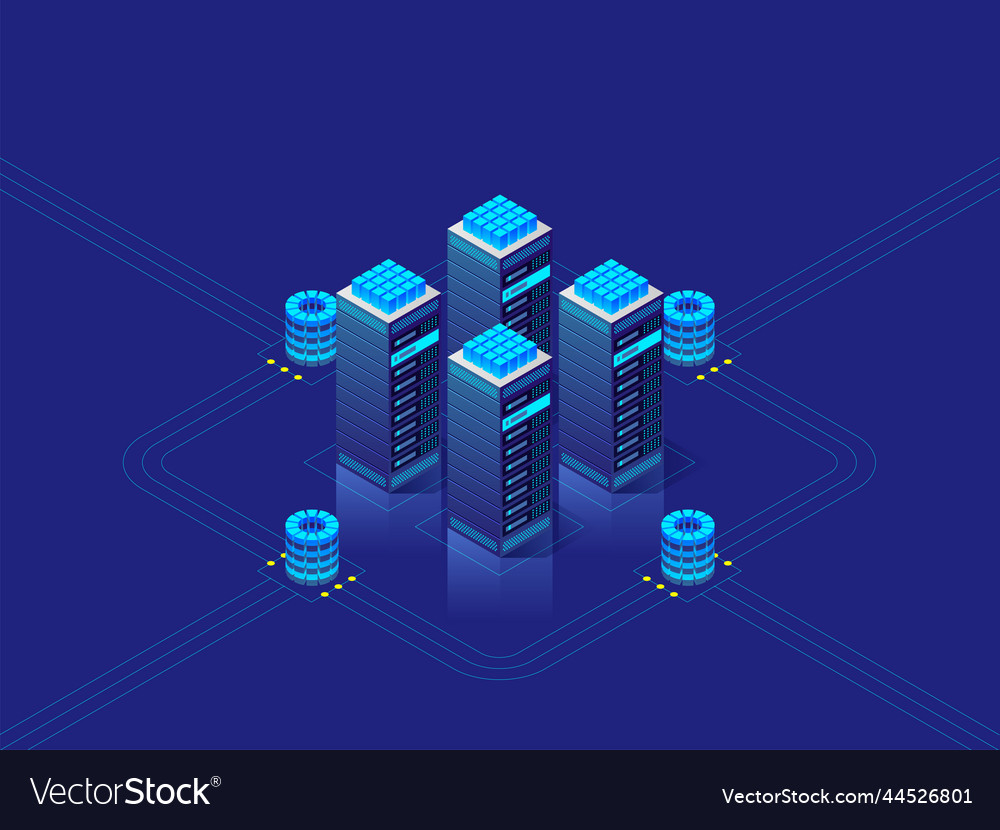 Data center concept isometric Royalty Free Vector Image