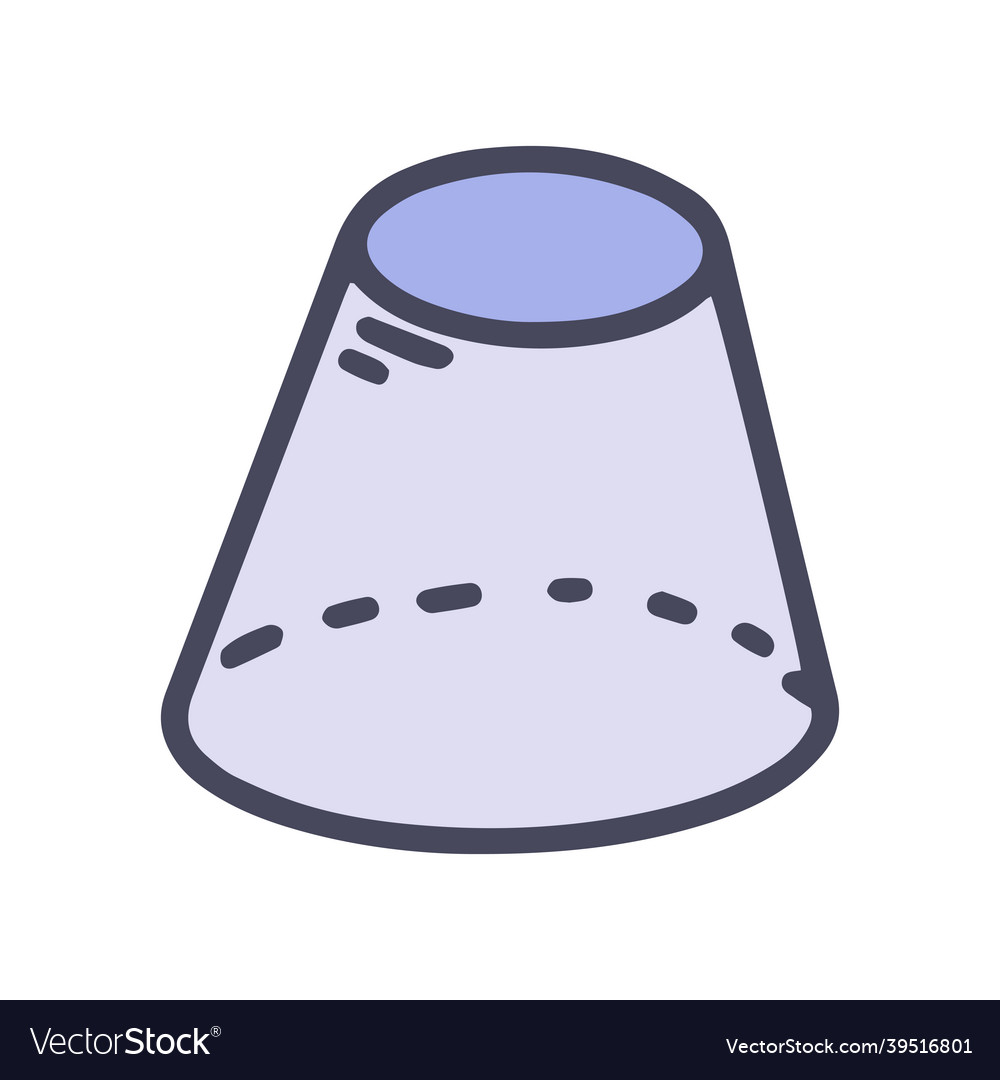 Frustum cone color doodle simple icon