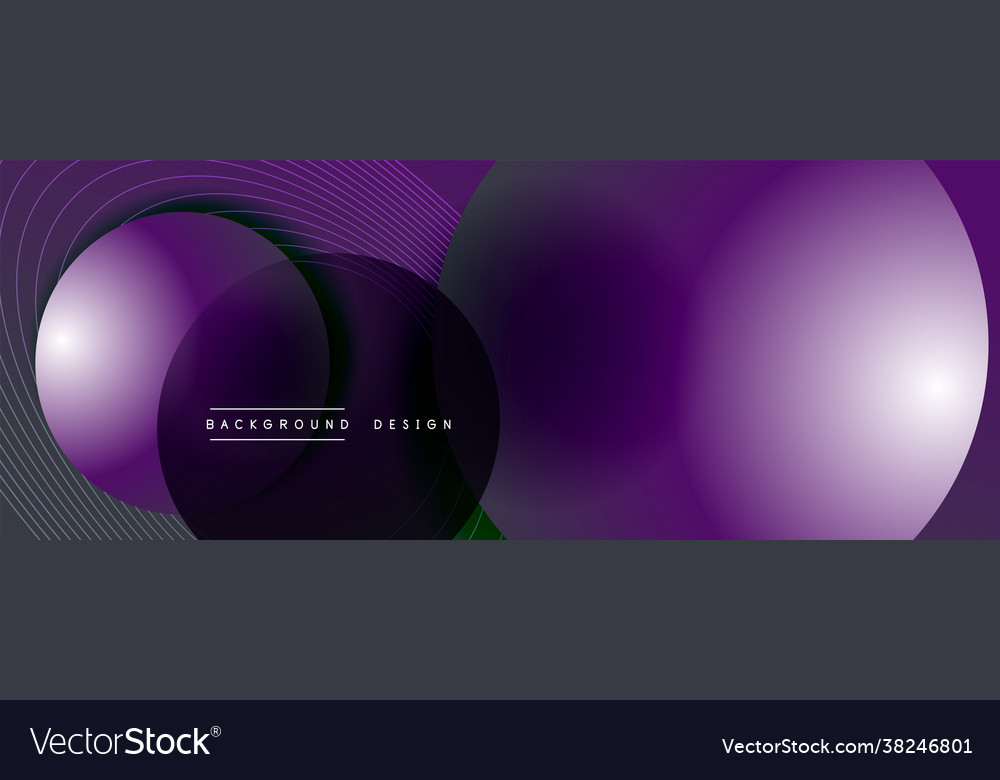 Gradient circles with shadows techno vector image Gradient circles with shadows techno