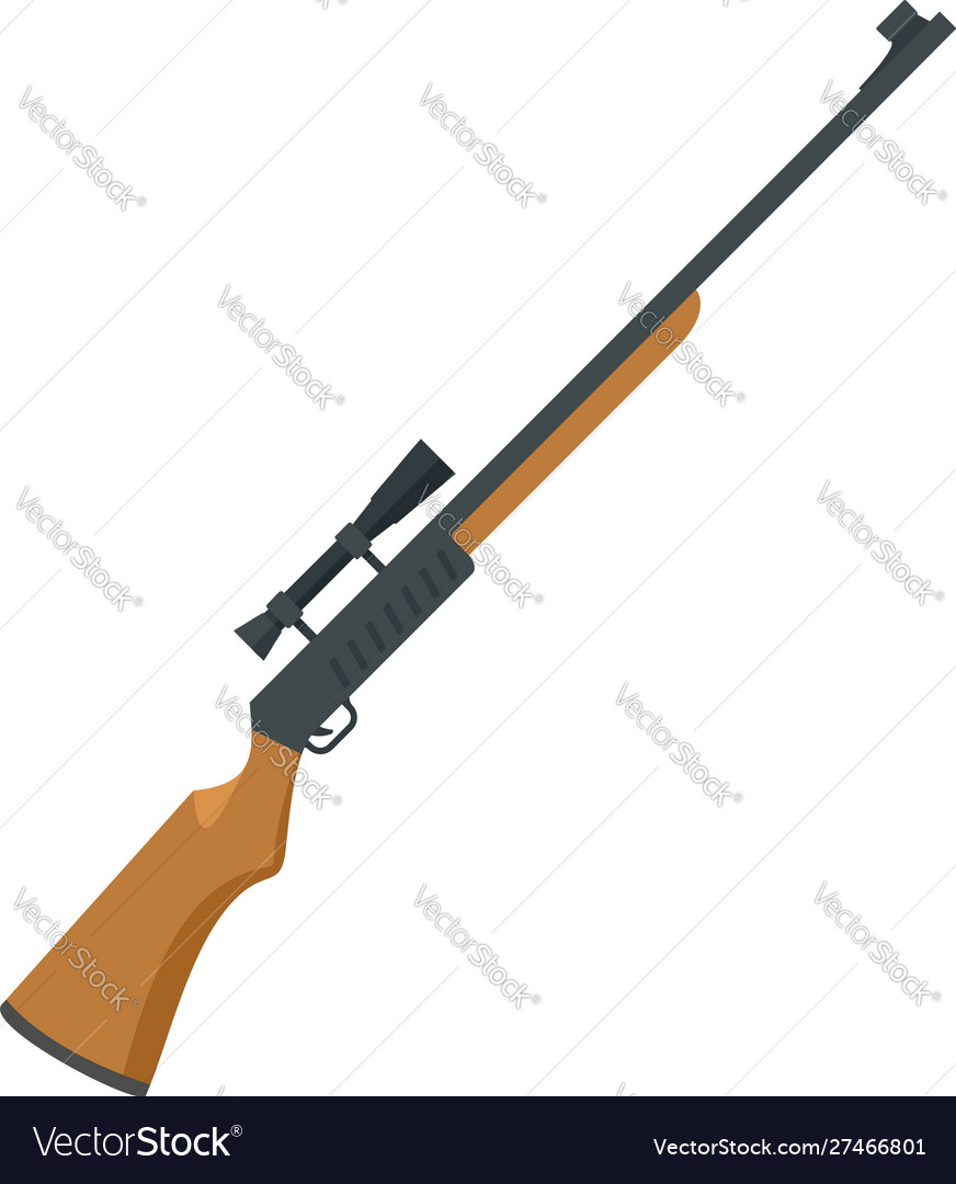 Hunter rifle icon flat style Royalty Free Vector Image