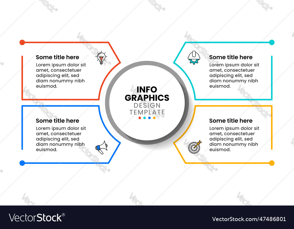 Infographic template 4 rectangles in a frame