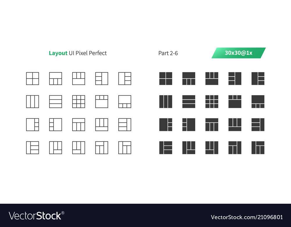 Layout ui pixel perfect well-crafted thin vector image Layout ui pixel perfect well-crafted thin