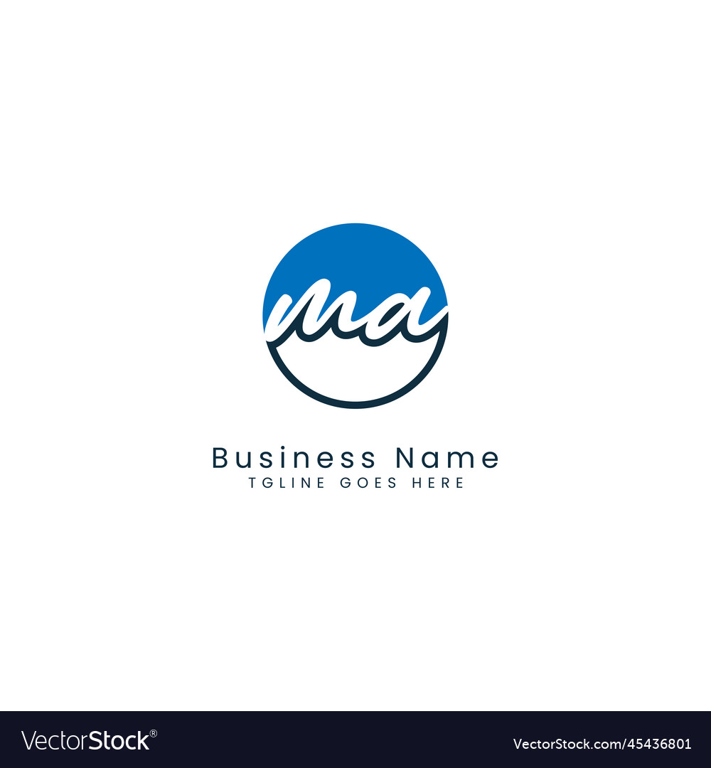 M a ma initial letter handwritten signature logo Vector Image