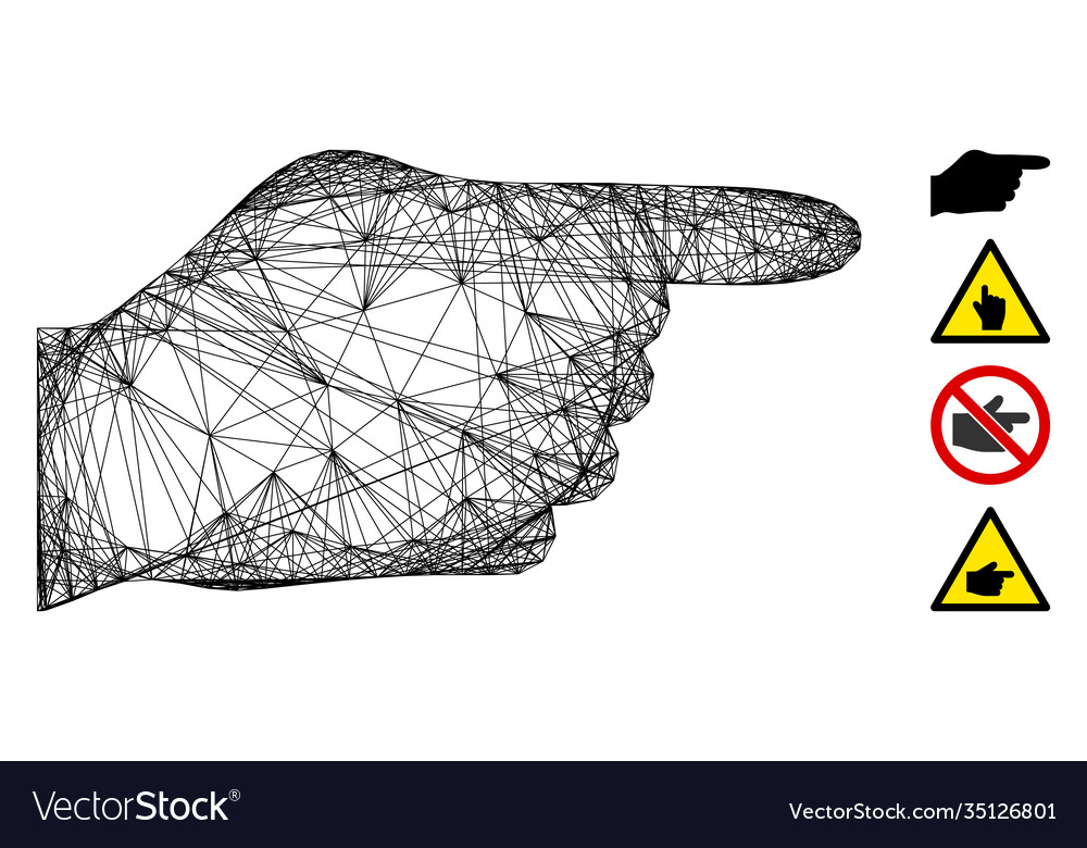 Net hand pointer mesh vector image Net hand pointer mesh