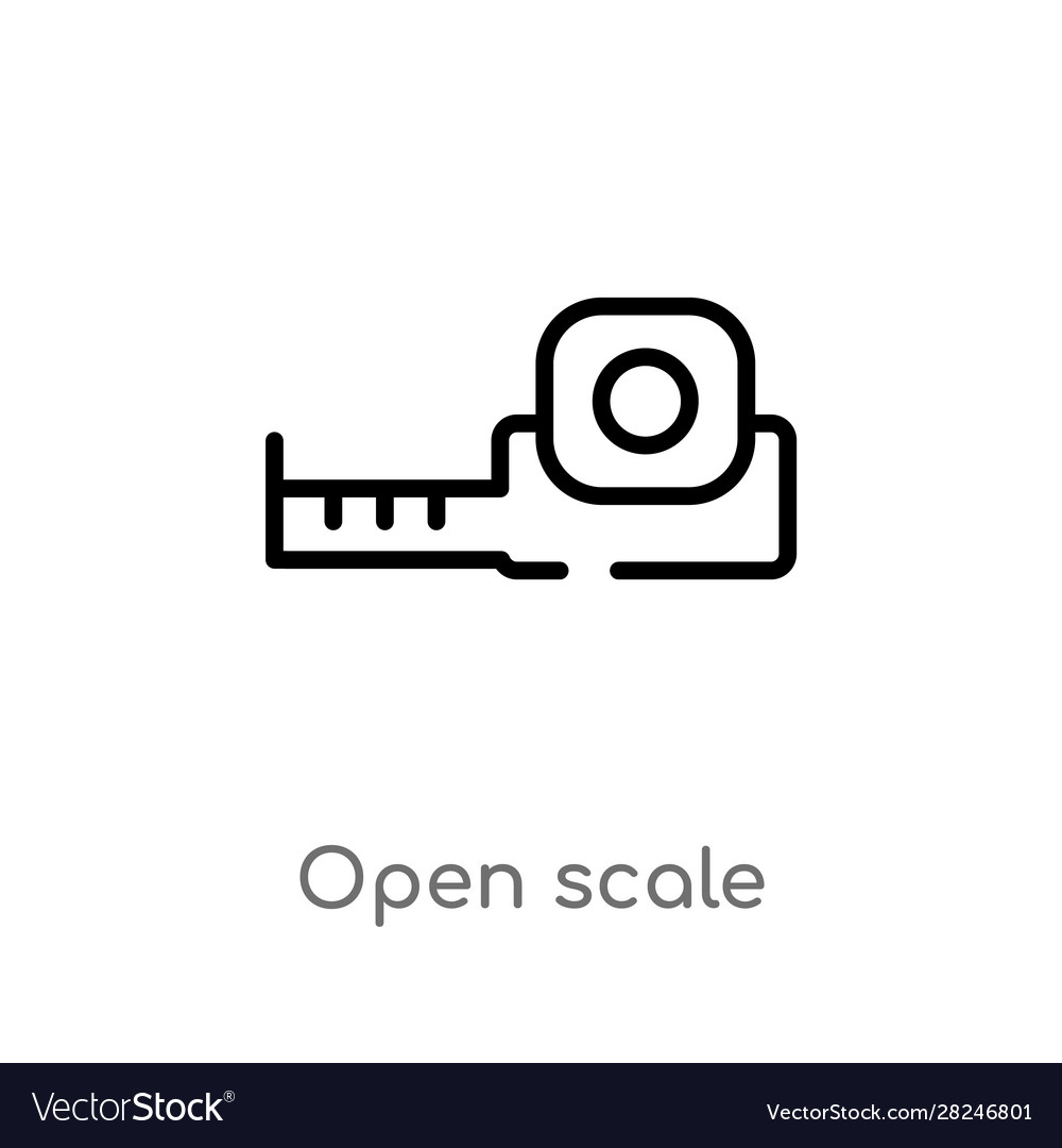 Outline open scale icon isolated black simple
