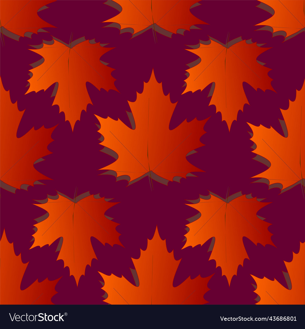 Seamless symmetrical pattern of autumn maple Vector Image